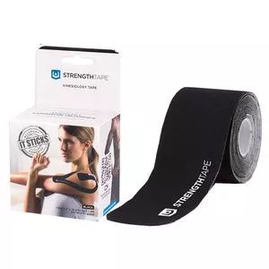 StrengthTape Kinesiology Tape 5M Precut Roll, Black, 16'4" L x 2" W