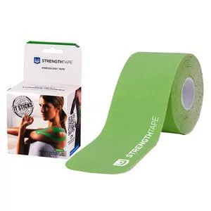 StrengthTape Kinesiology Tape 5M Precut Roll, Green, 16'4" L x 2" W