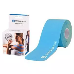 StrengthTape Kinesiology Tape 5M Precut Roll, Light Blue, 16'4" L x 2" W