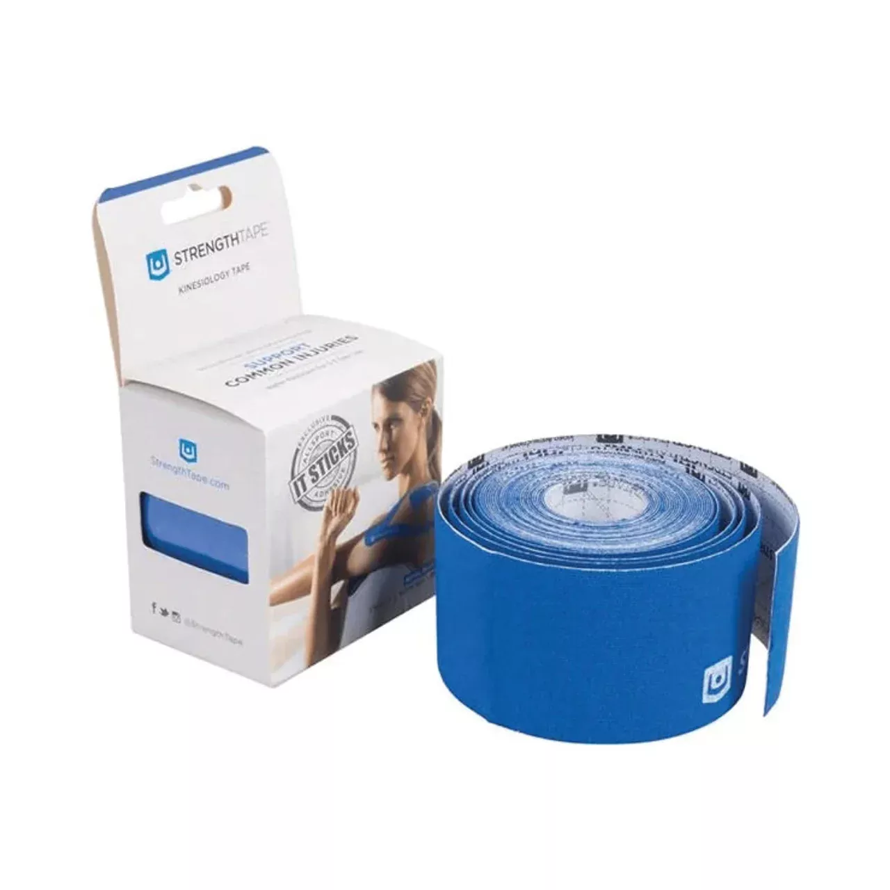 StrengthTape Kinesiology Tape 5m Uncut Roll, Royal Blue