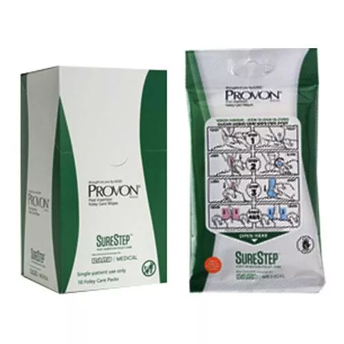 SureStep Post Insertion Foley Care Wipes, 7.9"x 7.9"