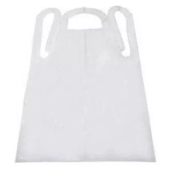 Tidi ProductsApron Polyester Taffeta FoodCare Unisex White 28x46 Adlt 500/Ca