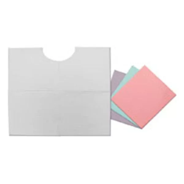 Tidi ProductsBib 17 in x 18 in Blue 2 Ply Tissue / Poly 500/Ca