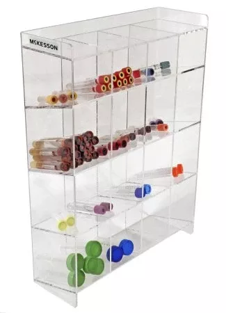Tiered 4-Tier Tube Organizer McKesson 16 Place Accommodates Multiple Size Tubes Clear 15.5 X 5.5 X 20.75 Inch - M-1047235-2883 - Each