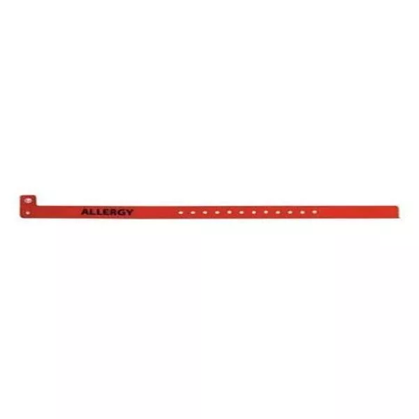 TimeMed a Div of PDC Alert Wristband Allergy Vinyl Red Adult / Pediatric 500/Bx