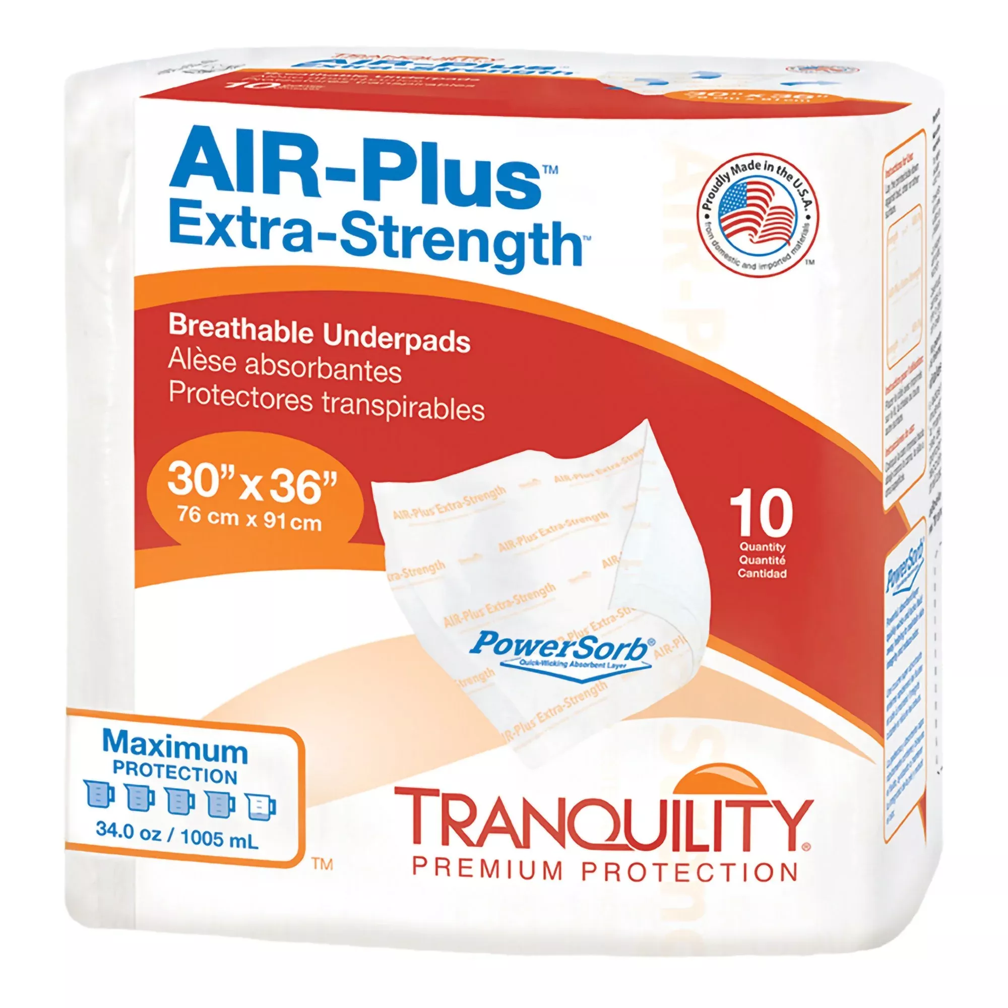 Tranquility AIR-Plus Extra-Strength Positioning Underpad, 30 x 36 Inch