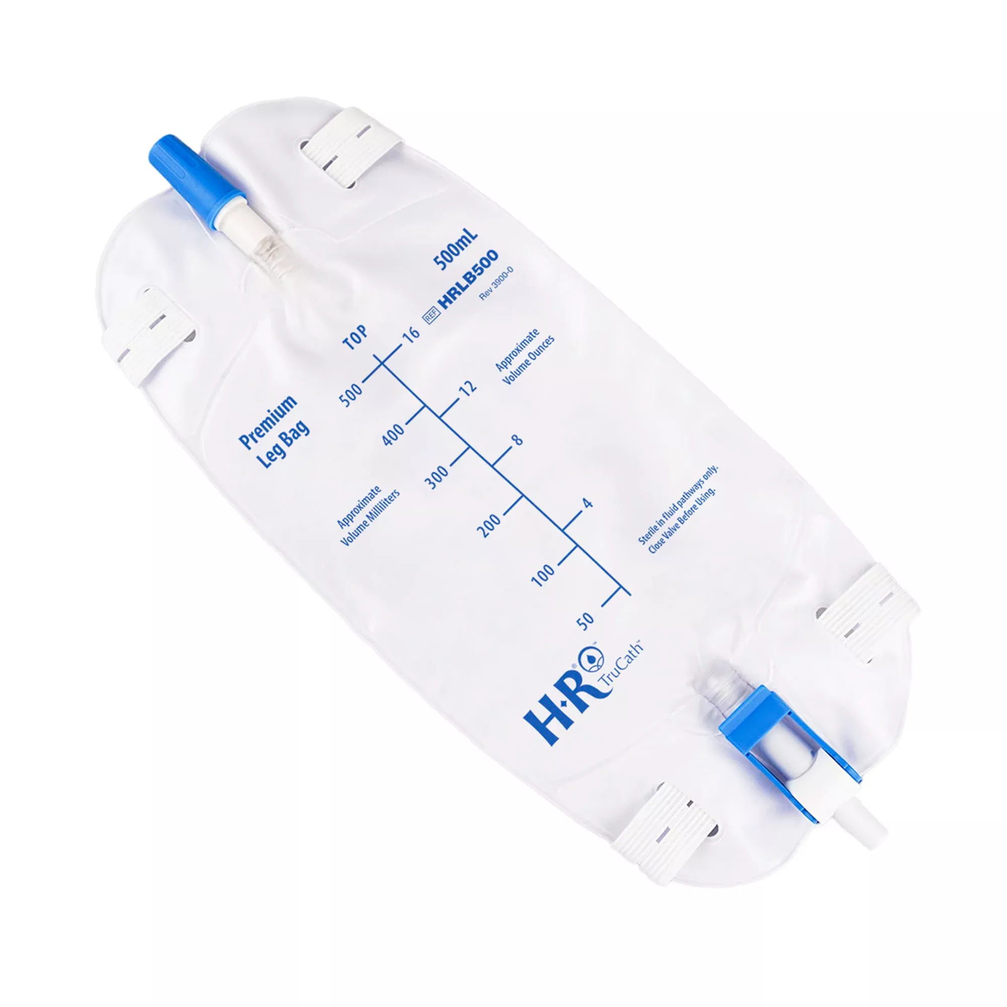 TruCath 500ml Premium Flocked Back Leg Bag with Flip Valve