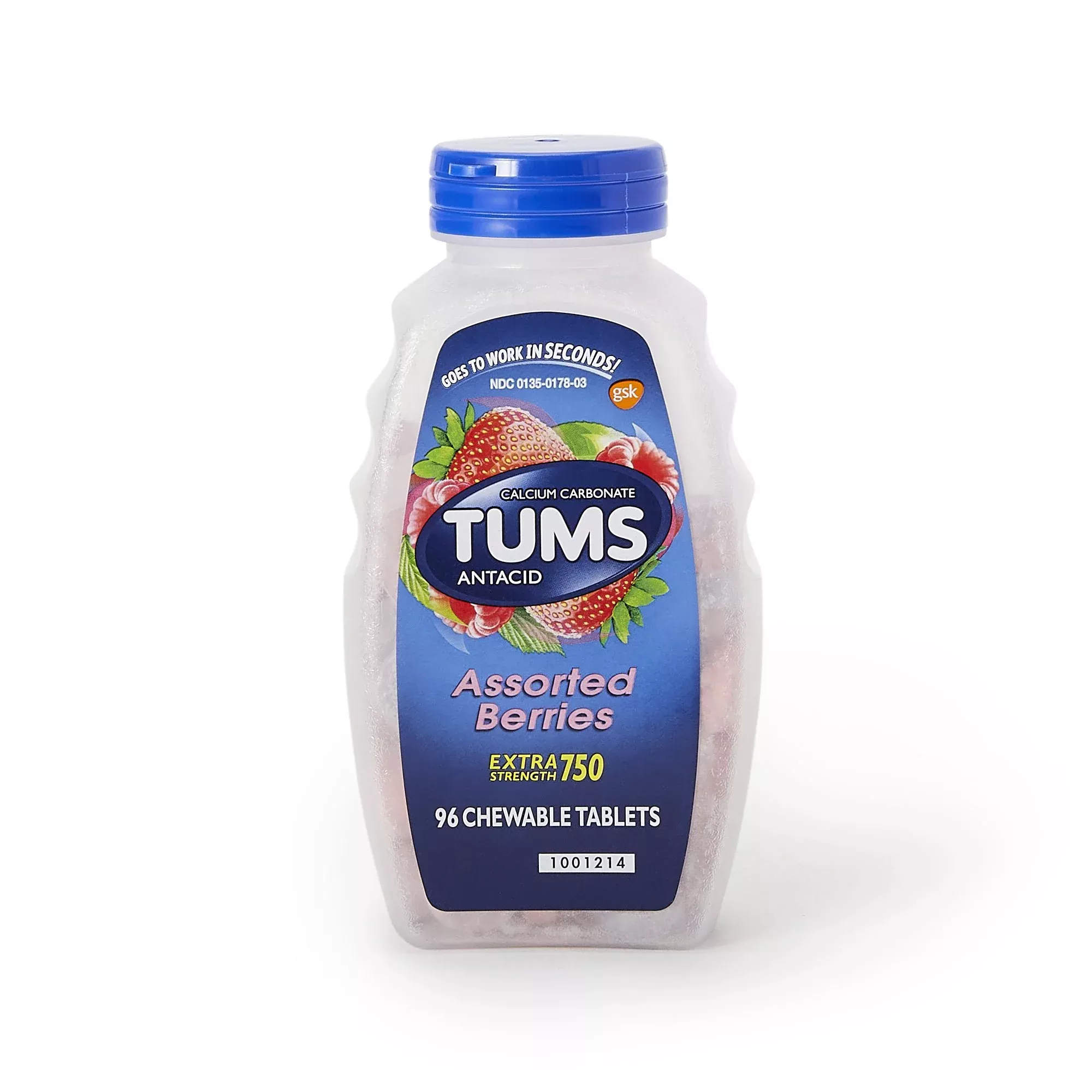 Tums Extra Strength 750 Antacid Chewable Tablets Assorted Berries