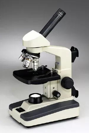 United Products & Instruments M220 Series Basic Laboratory Microscope Monocular Head 4X / 10X / 40X Plain, Tapped Stage - M-848204-897 - Box of 1