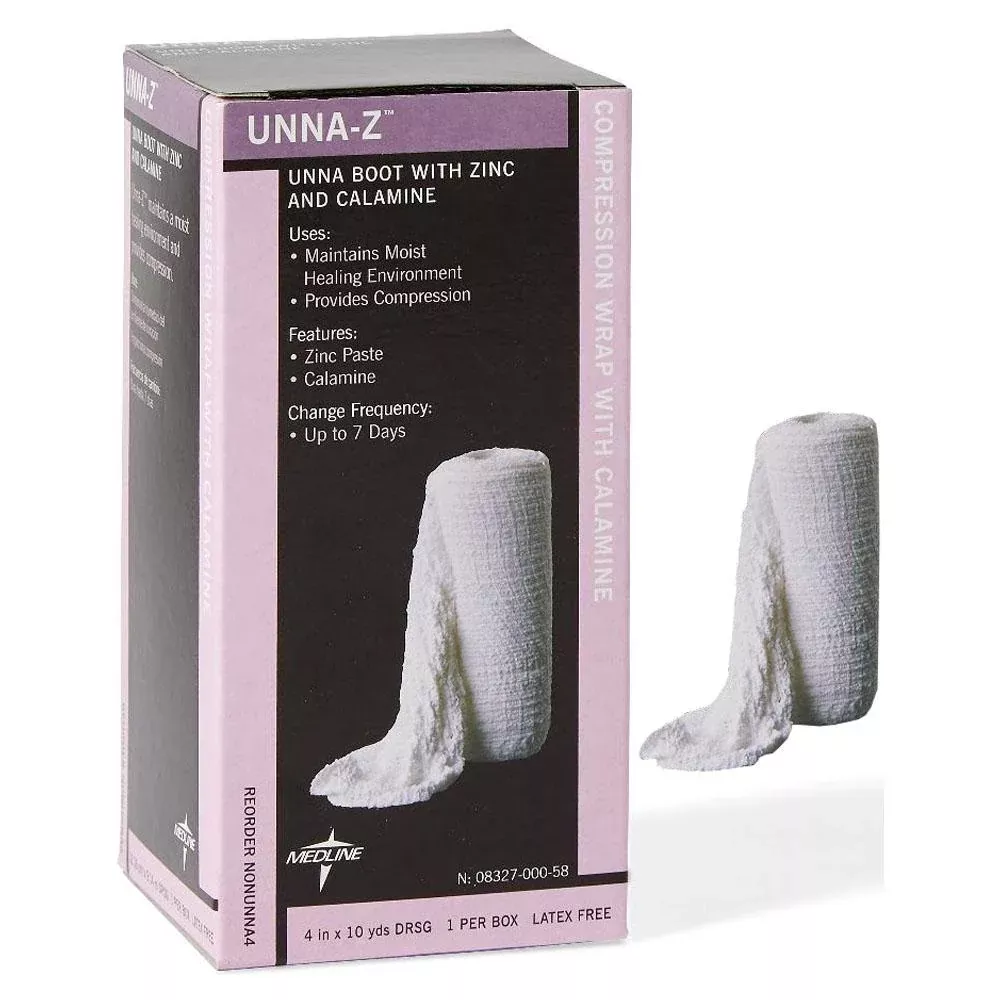 Unna-Z Zinc Oxide Impregnated Gauze Bandage with Calamine, 4" x 10yd