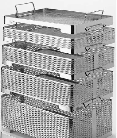 V Mueller Basket Sterilization Genesis 16-1/2x10-1/2x4" Mid Size Ea