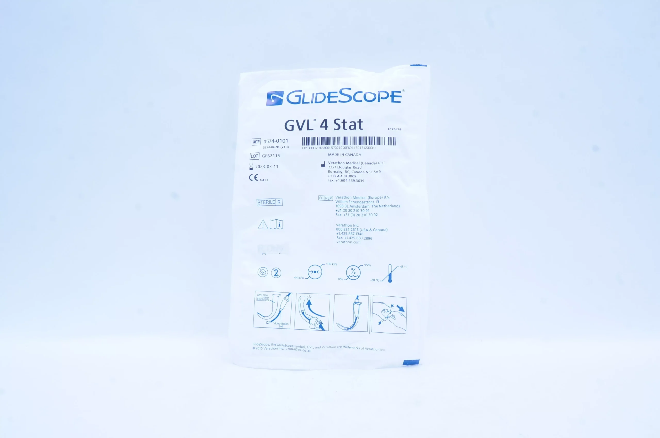 Verathon Medical 0574-0101 GlideScope Video Laryngoscope GVL 4 Stat (x)
