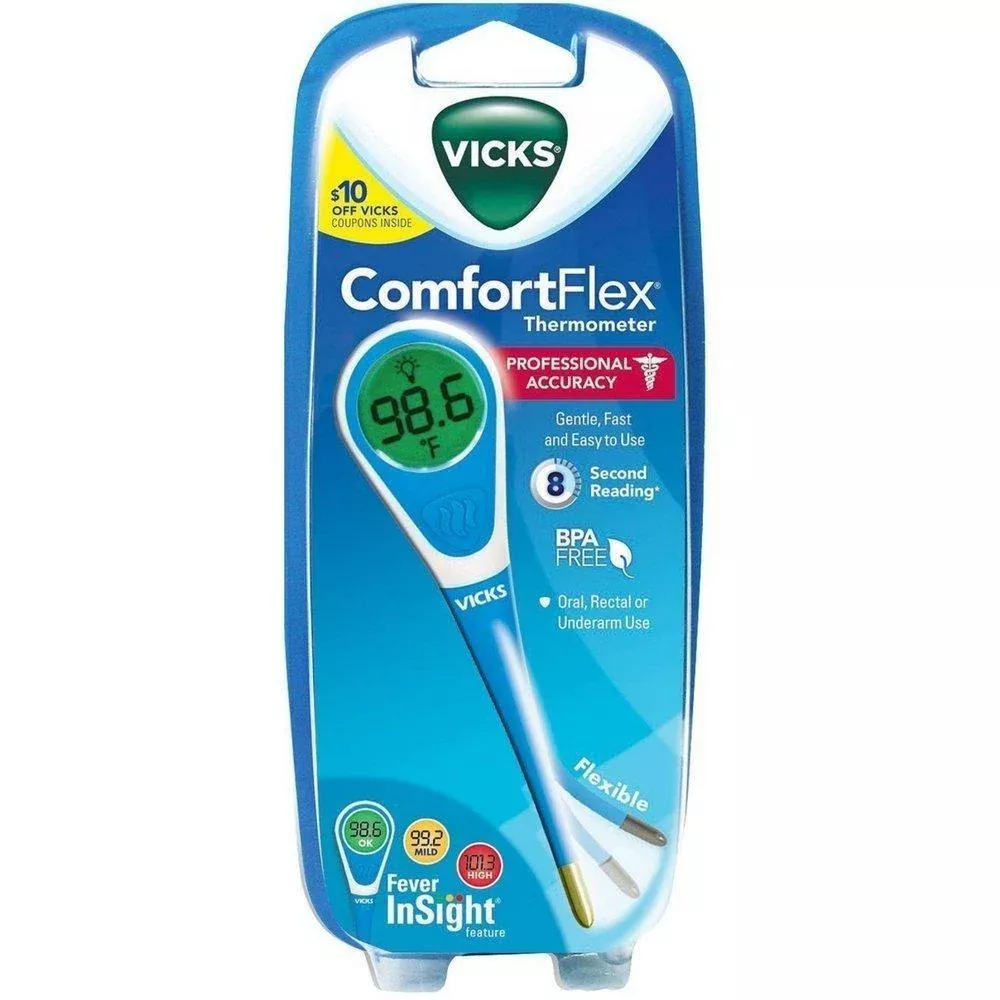 Vicks ComfortFlex Digital Thermometer, with Fever InSight Feature