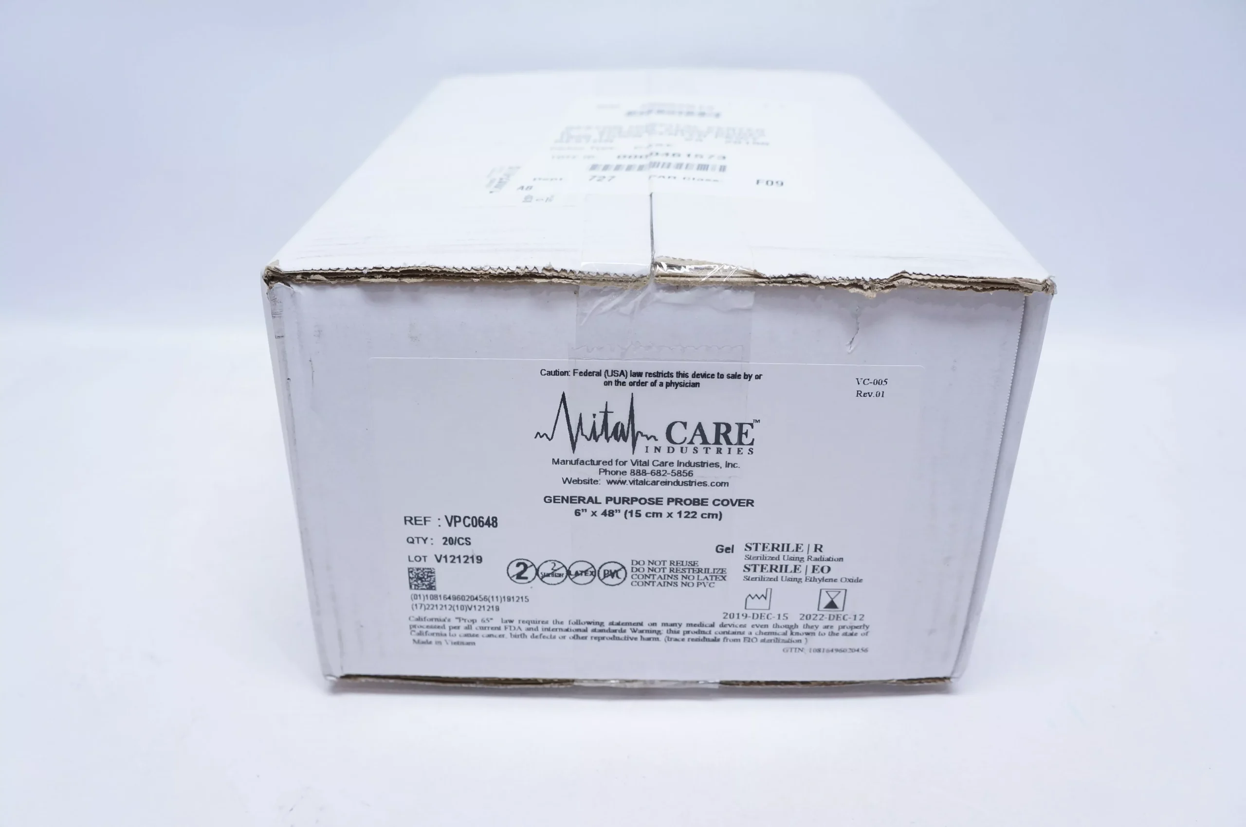 Vital Care VPC0648 General Purpose Probe Cover 6inch x 48inch - Case of 20