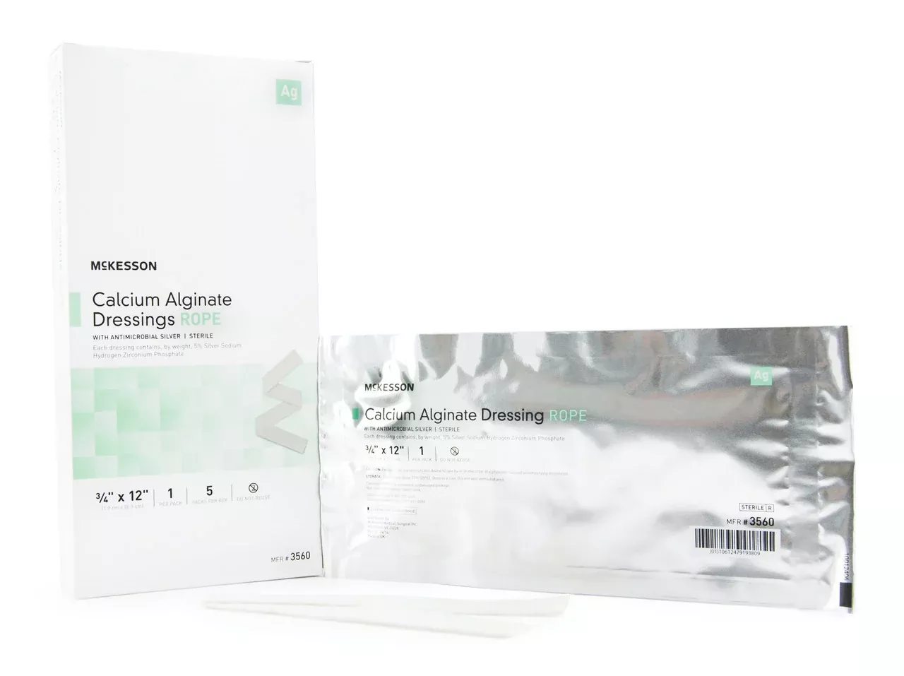 Vitale STRONG Silver Calcium Alginate Rope, 3/4" x 12"