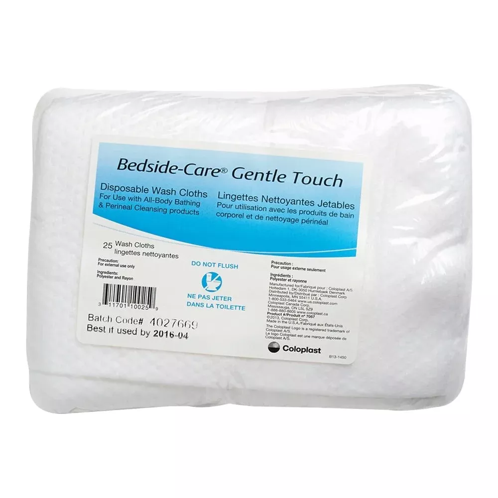 Washcloth Bedside-Care Gentle Touch, White - Disposable