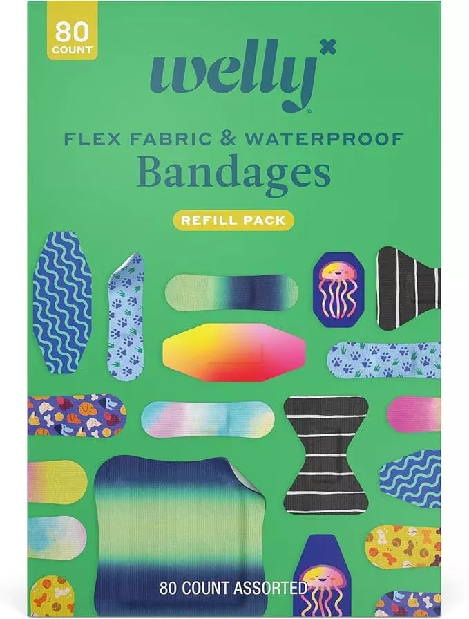 Welly Bravery Bandages Family Pack Carton, Assorted, 80 ct