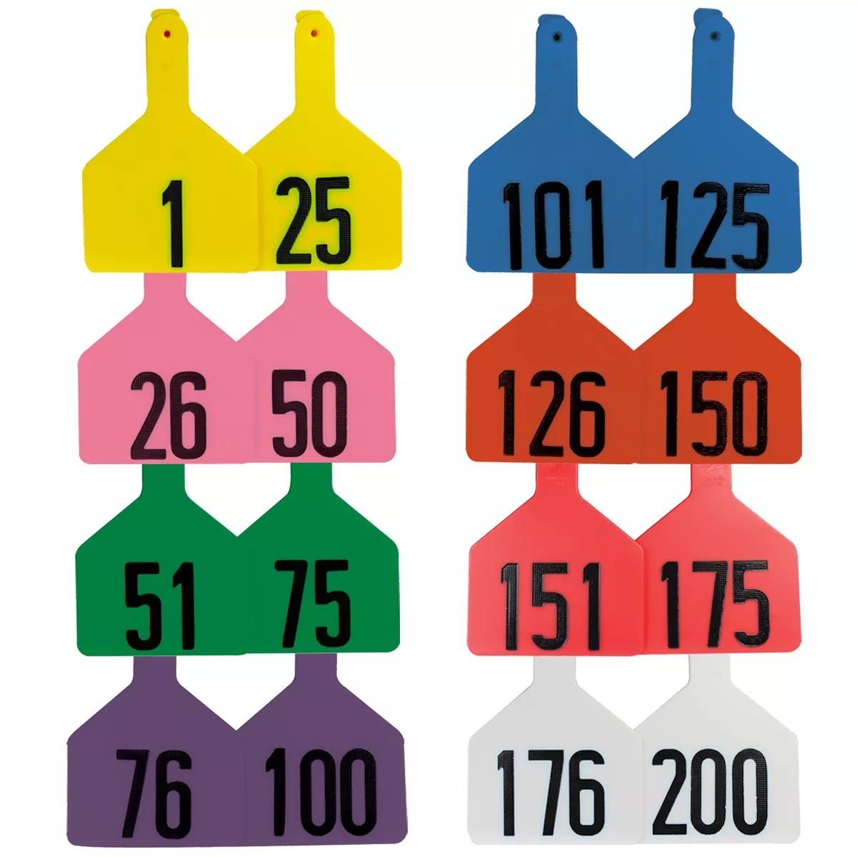 Z Tags Z1 No-Snag-Tag Cow Size, Numbered 1-25, Yellow Datamars 9053255-Yellow