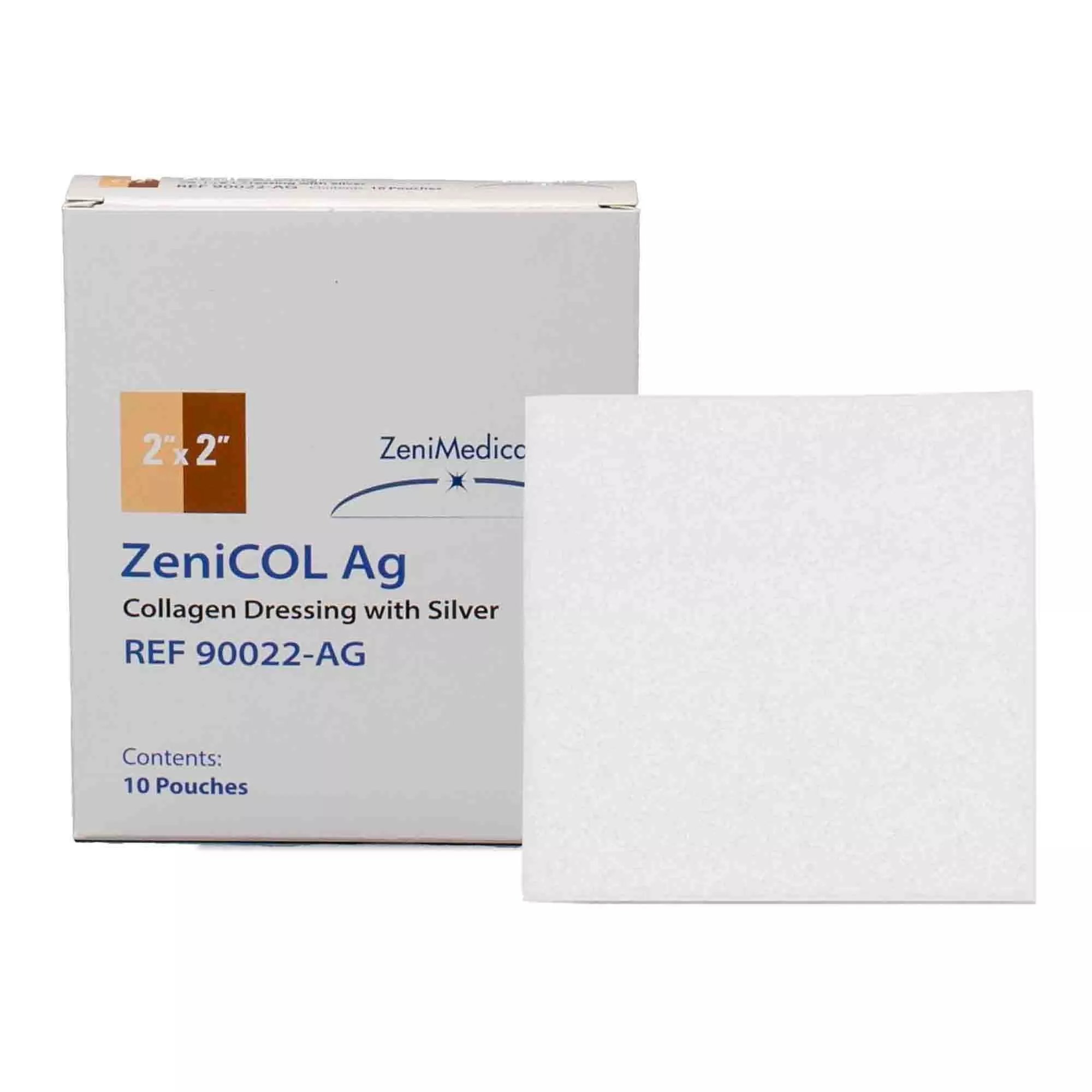 Zeni Medical ZeniCOL Ag 2" x 2" collagen dressing with silver