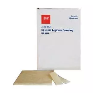 ZeniFiber Calcium Alginate Wound Dressing, 6" x 6"