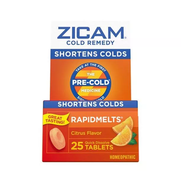 Zicam Rapidmelt Cold Remedy Tablet, Citrus, 25 count